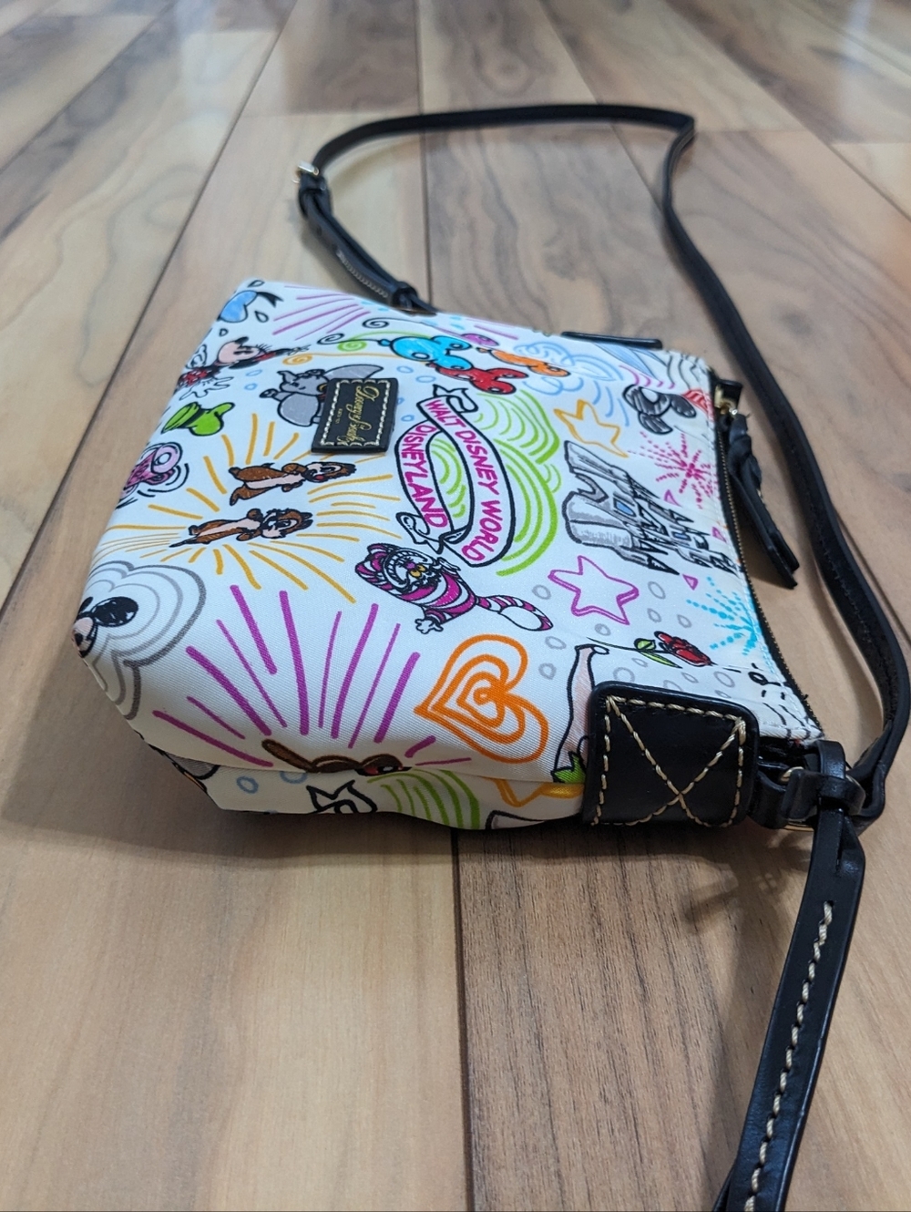 EUC! Dooney & Bourke X Disney Nylon Sketch Crossbody Bag In Black And White - Picture 6 of 16